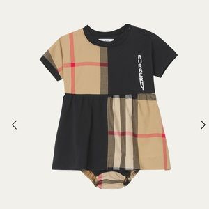 Burberry Baby Girl’s Elena Vintage Check Colorblock Dress w/ Bloomers